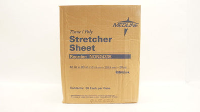Medline NON24335 Stretcher Sheet, Blue 40inch x 90inch - Box of 50